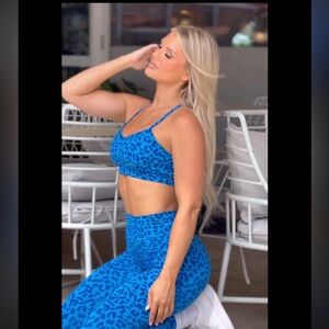 SOLD ON Ⓜ️…… Bombshell Sportswear Blue Leopard Sports Bra